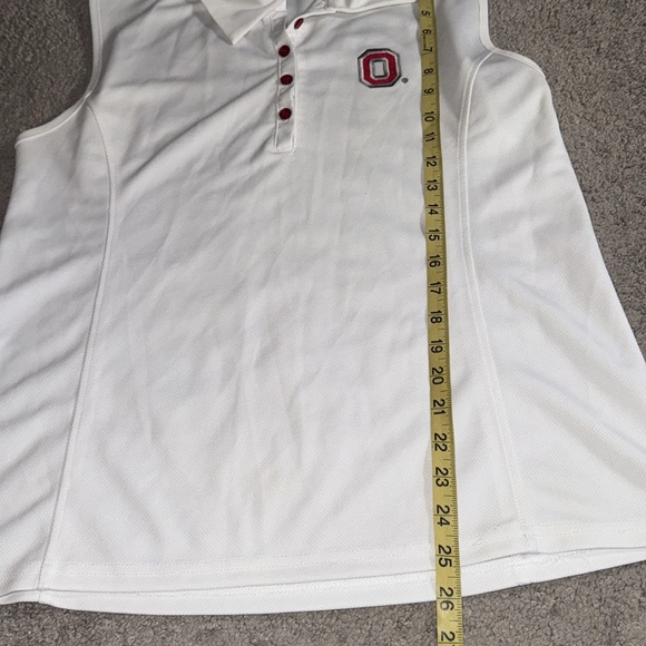 Ohio State University XL women’s sleeveless polo shirt white football buckeyes - Picture 4 of 8